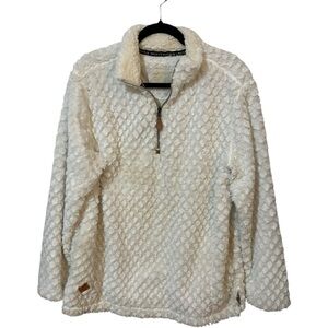 Simply Southern Simply Fuzzy Quarter Zip‎ Sherpa Pullover - Large